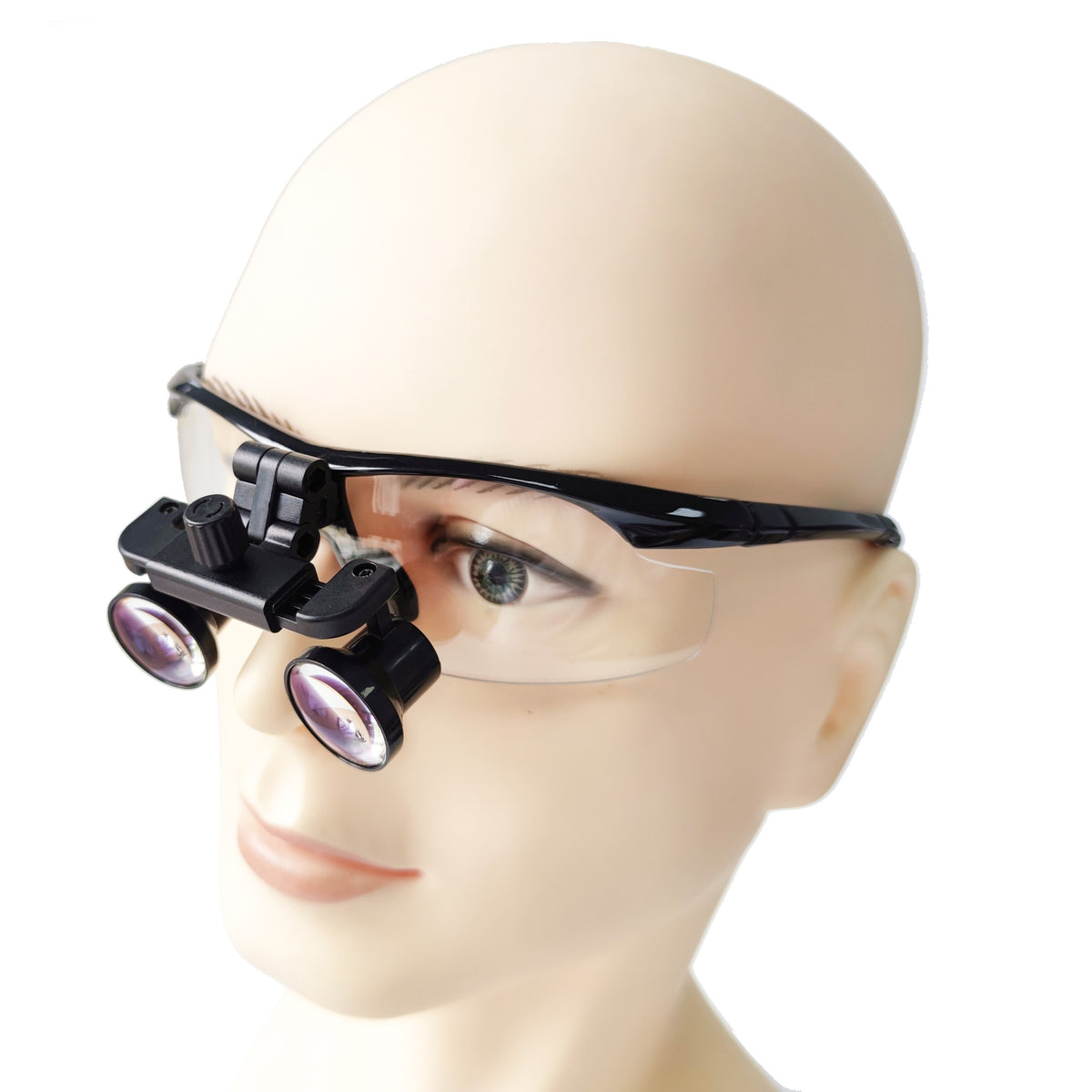 GINGHEALY YJ 2.5x loupe shown on mannequin